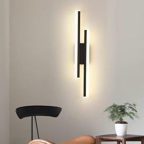 Riserva Wall Light LED Indoor, 16W 1800LM Wall Lamp Modern, Warm White 3000K, Black Long Wall Sconce Acrylic for Bedroom, Living Room, Corridor, Hallway