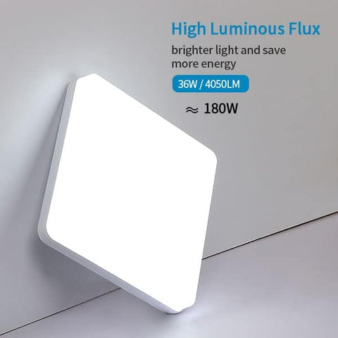 Riserva LED Ceiling Light, 36W Square LED Ceiling Lights Indoor Cool White 6500K, 4050LM Bright Panel Lighting for Bedroom, Kitchen, Hallway, Outside Porch