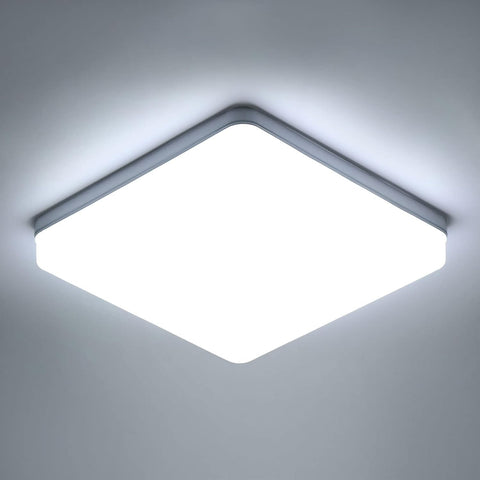 Riserva LED Ceiling Light, 36W Square LED Ceiling Lights Indoor Cool White 6500K, 4050LM Bright Panel Lighting for Bedroom, Kitchen, Hallway, Outside Porch