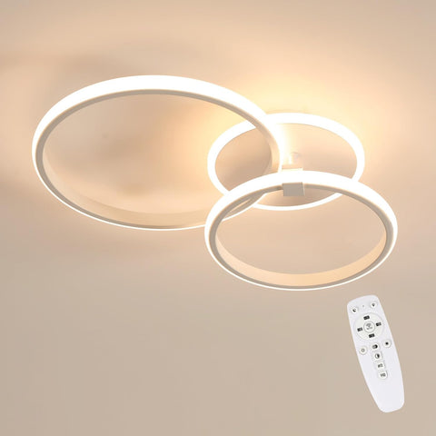 Riserva Dimmable Ceiling Light LED, 42W Ceiling Lamp Modern Round, 3000K-6500K, Chandelier White Decorative for Bedroom, Living Room, Dining Room, Kitchen, Hotel