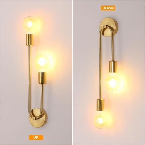Riserva Wall Light Retro Vintage, E27 Wall Lamp Gold Industrial for Bedroom, Living Room, Dining Room, Corridor, Hotel, Café