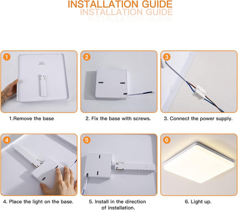 Riserva LED Ceiling Light, 48W Ceiling Lamp Square, 4000K White Panel Lamp Modern for Kitchen, Bedroom, Living Room, Hallway, Balcony