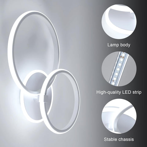 Riserva Dimmable Ceiling Light LED, 42W Ceiling Lamp Modern Round, 3000K-6500K, Chandelier White Decorative for Bedroom, Living Room, Dining Room, Kitchen, Hotel