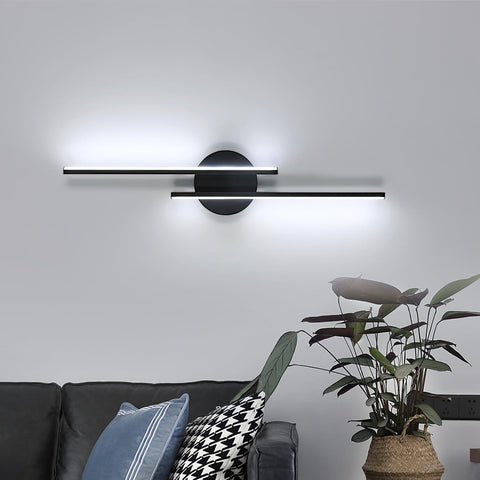 Riserva Wall Light LED Indoor, 24W Wall Lamp Black Modern, Minimalist Wall Sconce Linear Aluminium for Living Room, Bedroom, Hallway, Corridor, 6500K Cool White