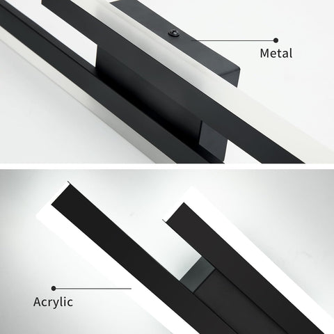 Riserva Black LED Wall Lights Indoor 16W, Long Modern Wall Light 6500K Cool White, Creative Parallel Lines Design Wall Lamp for Bedroom, Living Room, Corridor, Hallway