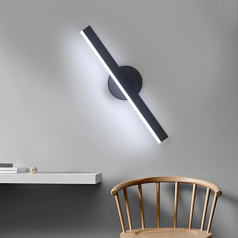 Riserva LED Wall Light Modern, 12W Wall Lamp Indoor, 300° Rotating Wall Sconce Black for Bedroom, Mirror, Living Room, Dining Room, Staircase, 6500K White Light