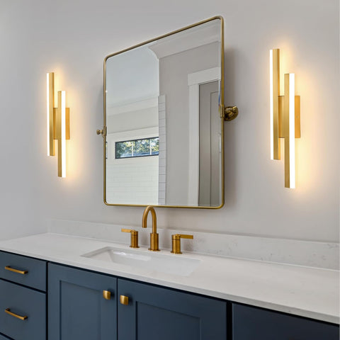 Riserva Modern LED Wall Light Indoor, 16W Warm White 3000K Gold LED Wall Lamp, Creative Long Parallel Wall Lighting Fixtures for Bedroom, Living Room, Corridor, Stairs