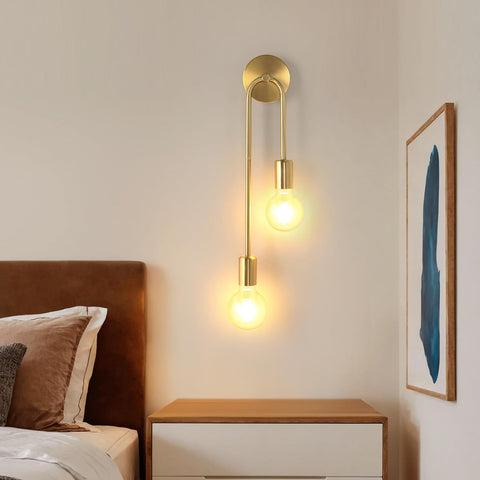 Riserva Gold Wall Light E27, Wall Lamp Retro Industrial for Bedroom, Living Room, Dining Room, Staircase, Café, Hotel (Bulb not Included)