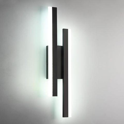 Riserva Black LED Wall Lights Indoor 16W, Long Modern Wall Light 6500K Cool White, Creative Parallel Lines Design Wall Lamp for Bedroom, Living Room, Corridor, Hallway