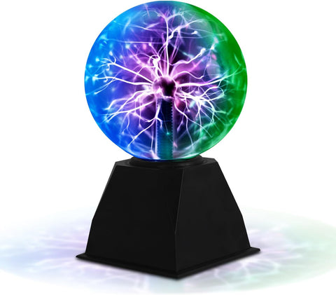 Riserva Plasma Ball 6 Inches, Magic Plasma Ball Three Colors with Touch and Sound Sensitive, Globe Plasma Lamp Science for Gift, Bedroom, Party