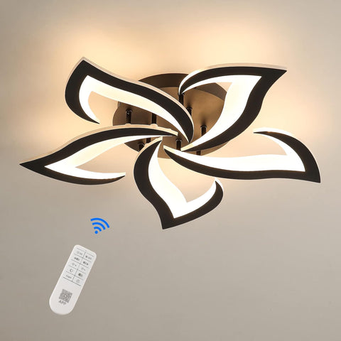 Riserva Dimmable LED Ceiling Light, 40W 4700LM Modern Acrylic Ceiling Lights with Remote Control, Creative Petals Design, Ceiling Lamp for Living Room, Bedroom, Dining Room, Φ60cm