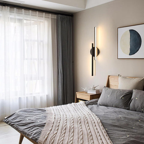 Riserva Wall Lamp Indoor LED, 24W Wall Light Modern Black 3000K Warm Light, Acrylic for Bedroom, Hallway, Living Room, Dining Room, Staircase