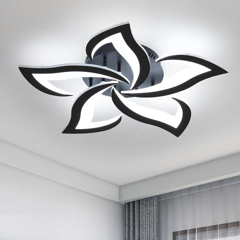 Riserva Mordern LED Ceiling Light, 60W 6500LM LED Ceiling Lights Cool White 6500K, Creative Petals Design, Acrylic Chandelier for Living Room Bedroom Dining Room
