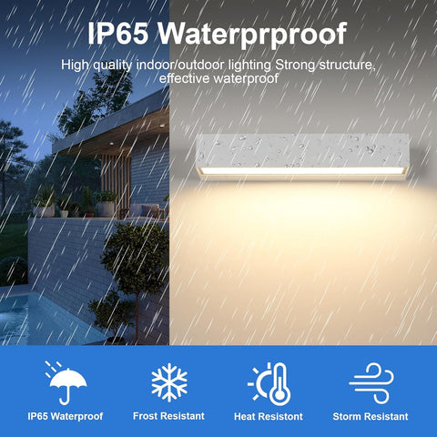 Riserva 16W Outdoor Wall Lights, 3000K IP65 Outside Lights White, Outdoor Wall Lamp Modern for Garden, Terrace, Patio, Garage