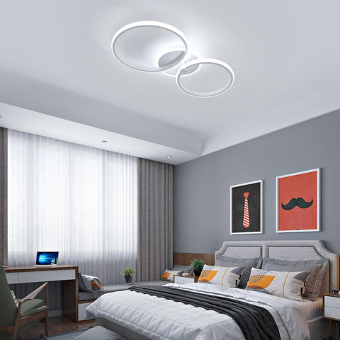 Riserva Dimmable Ceiling Light LED, 42W Ceiling Lamp Modern Round, 3000K-6500K, Chandelier White Decorative for Bedroom, Living Room, Dining Room, Kitchen, Hotel