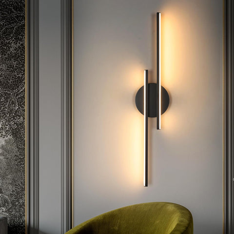 Riserva Wall Lamp Indoor LED, 24W Wall Light Modern Black 3000K Warm Light, Acrylic for Bedroom, Hallway, Living Room, Dining Room, Staircase