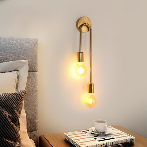 Riserva Wall Light Retro Vintage, E27 Wall Lamp Gold Industrial for Bedroom, Living Room, Dining Room, Corridor, Hotel, Café