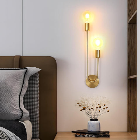 Riserva Wall Light Retro Vintage, E27 Wall Lamp Gold Industrial for Bedroom, Living Room, Dining Room, Corridor, Hotel, Café