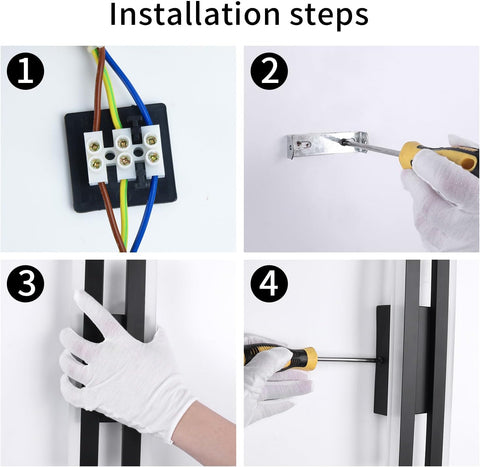 Riserva Black LED Wall Lights Indoor 16W, Long Modern Wall Light 6500K Cool White, Creative Parallel Lines Design Wall Lamp for Bedroom, Living Room, Corridor, Hallway