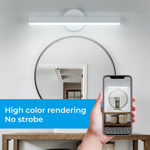 Riserva LED Wall Light, 12W Wall Sconce Modern 300° Rotatable, 3000K Cold Light, Linear Wall Lamp White for Bedroom, Living Room, Study, Mirror, Corridor