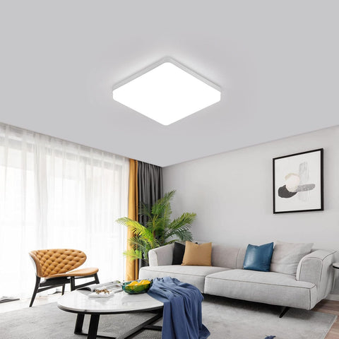 Riserva LED Ceiling Light, 36W Square LED Ceiling Lights Indoor Cool White 6500K, 4050LM Bright Panel Lighting for Bedroom, Kitchen, Hallway, Outside Porch