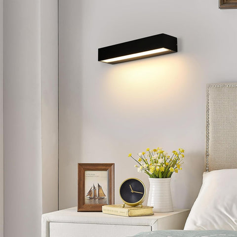 Riserva Outdoor Wall Lights, 16W Modern Black Outdoor Wall Lamp IP65 Waterproof, 3000K Warm White Outside Wall Lights for Patio, Entrance, Garden, Garage, Hallway, Corridor