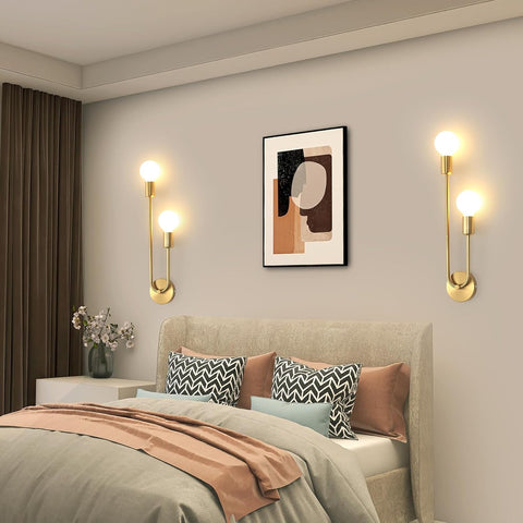 Riserva Gold Wall Light E27, Wall Lamp Retro Industrial for Bedroom, Living Room, Dining Room, Staircase, Café, Hotel (Bulb not Included)