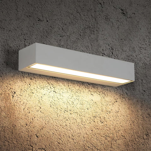 Riserva 16W Outdoor Wall Lights, 3000K IP65 Outside Lights White, Outdoor Wall Lamp Modern for Garden, Terrace, Patio, Garage